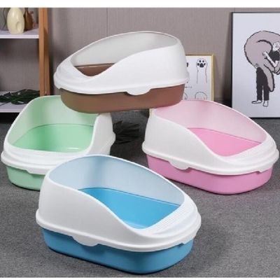 Good price Opening Modern Cat Litter Box Easy Clean Plastic Cat Box White Coffee online