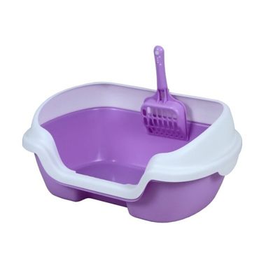 Good price Coffee Pink Large Open Litter Box Open Top Cat Litter Box With Shield online