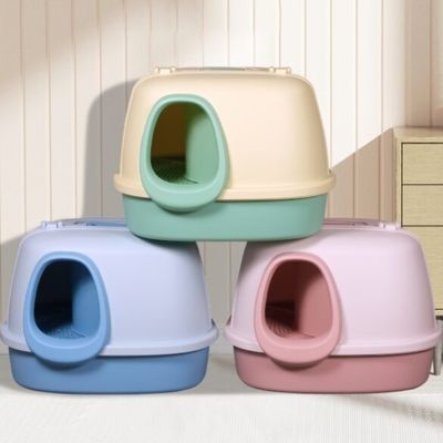 Good price Big Mouth Monkey Corridor Cat Litter Box Blue Yellow Pink Kitty Litter Box online