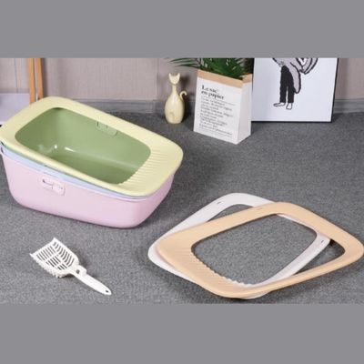 Good price Green Pink Cat Toilet PP Pellet Litter Box With Scoop Durable online