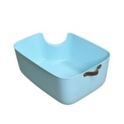 Easy Clean Pellet Cat Litter Box PET Small Litter Box Blue Grey