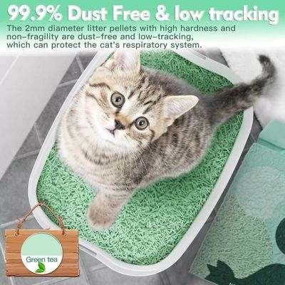 Good price ODM Sustainable Organic Green Tea Cat Litter Quick Clumping Dust Free Flushable online