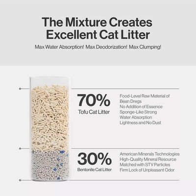 Good price High Absorption Odor Control Tofu And Bentonite Mixed Cat Litter Easy To Carry online