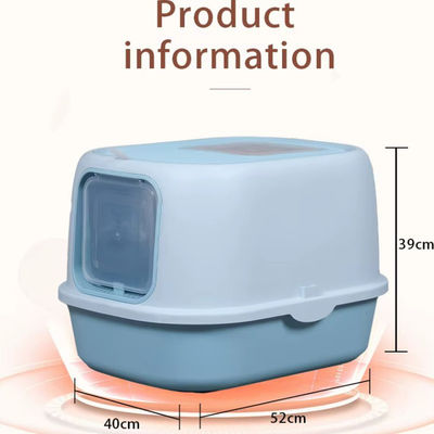 Multi Cats Suitable Pink Enclosed Cat Litter Box With Anti Splash And Litter Shovel