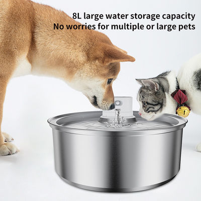 Good price 8L Pet Water Dispenser Stainless Steel Cat Water Fountain Automatic Circulation Electronic Pet Supplies Smart Pet Feeder online