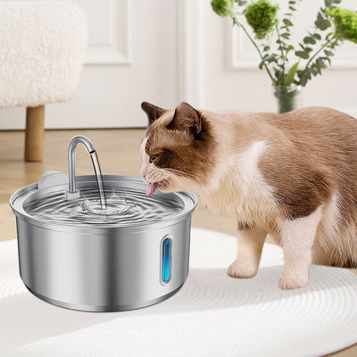 Stainless Steel Large Capacity Drinking Fountain Bowl 4L For Cats And Dogs