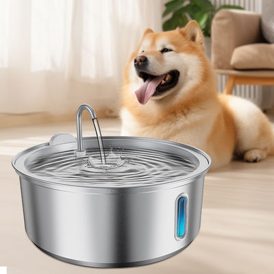 Pet Feeding Supplies 8L Stainless Steel Cat Water Fountain Dog Drinking Bowl